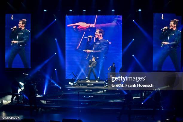 American singer David Hasselhoff performs live on stage during a concert at the Friedrichstadtpalast on April 30, 2018 in Berlin, Germany.