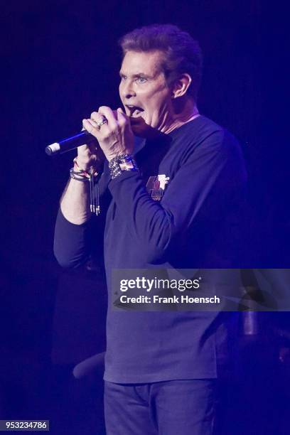 American singer David Hasselhoff performs live on stage during a concert at the Friedrichstadtpalast on April 30, 2018 in Berlin, Germany.