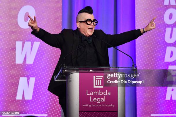 Actor Lea DeLaria hosts the Lambda Legal 2018 National Liberty Awards at Pier 60 on April 30, 2018 in New York City.