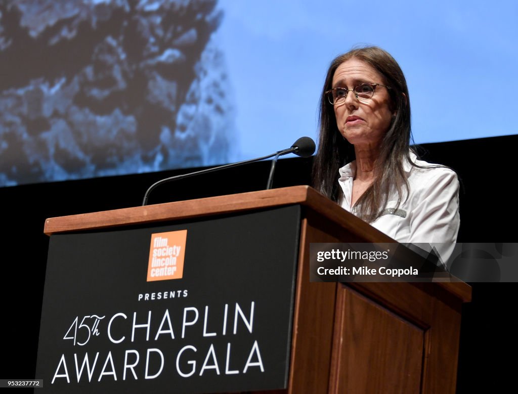 Director Julie Taymor speaks onstage during the 45th Chaplin Award