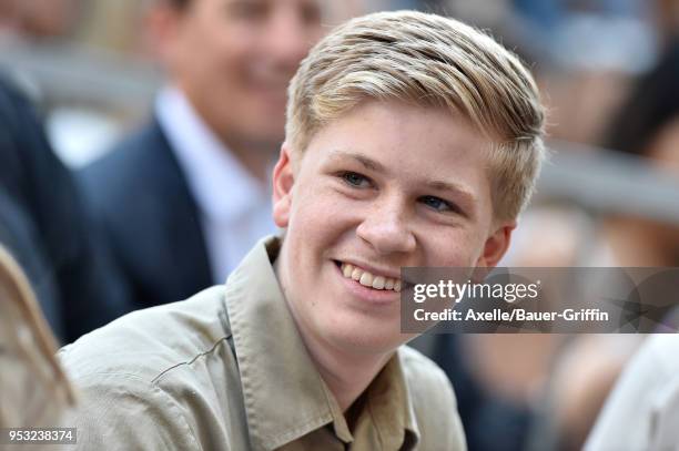 Robert Irwin attends the ceremony honoring Steve Irwin with star on the Hollywood Walk of Fame on April 26, 2018 in Hollywood, California.