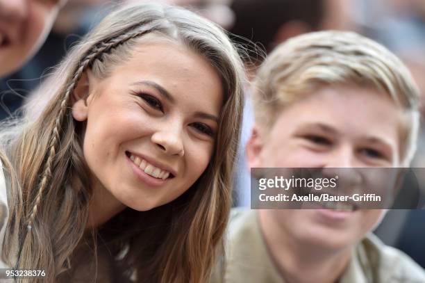 Bindi Irwin and Robert Irwin attend the ceremony honoring Steve Irwin with star on the Hollywood Walk of Fame on April 26, 2018 in Hollywood,...