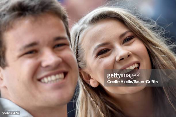 Chandler Powell and Bindi Irwin attend the ceremony honoring Steve Irwin with star on the Hollywood Walk of Fame on April 26, 2018 in Hollywood,...