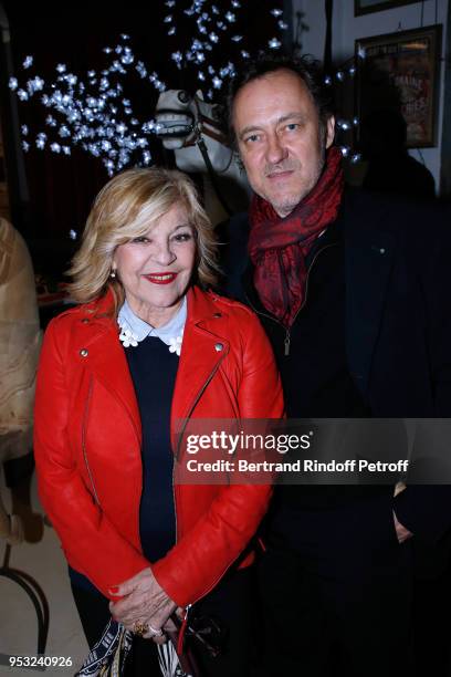 Nicoletta and her husband Jean-Christophe Molinier attend the Dinner in honor of Nathalie Baye at La Chope des Puces on April 30, 2018 in Saint-Ouen,...