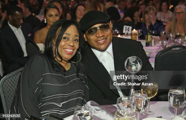 Musicians LL Cool J and his mother Ondrea Smith attend the 2018 We Are Family Foundation Celebration Gala at Hammerstein Ballroom on April 27, 2018...