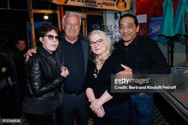Dani, Owner of "La Chope des Puces" Marcel Campion, Josiane Balasko and her husband George Aguilar attend the Dinner in honor of Nathalie Baye at La...