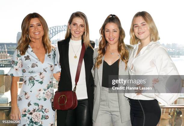 Amber Sherlock, Kate Waterhouse, Jules Sebastian and Carissa Walford attend the launch of Elle Halliwelll's book 'A Mother's Choice' on May 1, 2018...
