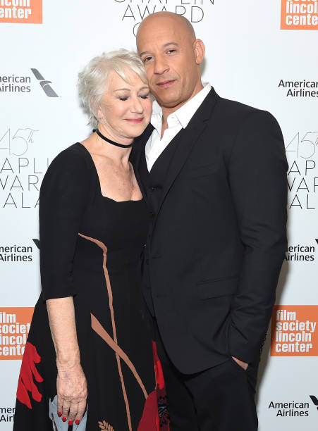Actors Helen Mirren and Vin Diesel attend the 45th Chaplin Award Gala at the on April 30, 2018 in New York City.
