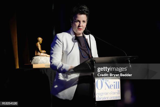 Maria Goyanes attends The Eugene O'Neill Theater Center's 18th Annual Monte Cristo Award Honoring Lin-Manuel Miranda Edison Ballroom on April 30,...