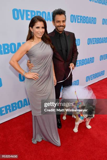 Alessandra Derbez, Eugenio Derbez and Fiona attend the premiere of Lionsgate and Pantelion Film's "Overboard" at Regency Village Theatre on April 30,...