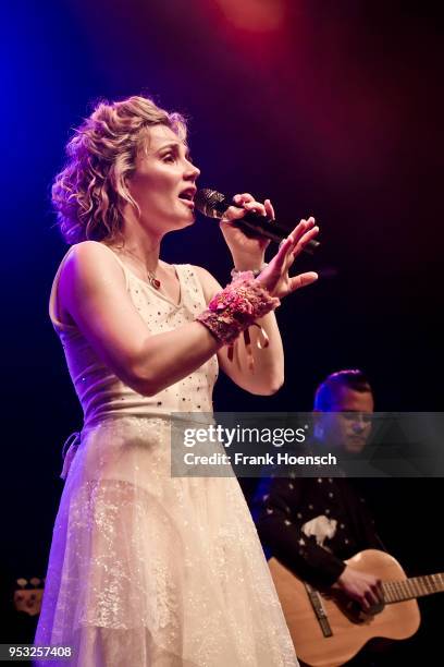 Australian singer Clare Bowen performs live on stage during a concert at the Huxleys on April 30, 2018 in Berlin, Germany.