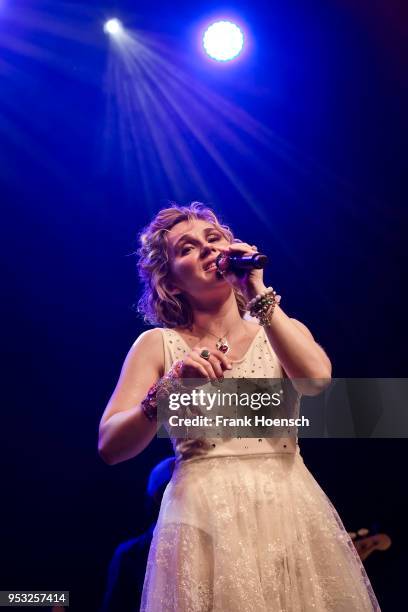 Australian singer Clare Bowen performs live on stage during a concert at the Huxleys on April 30, 2018 in Berlin, Germany.