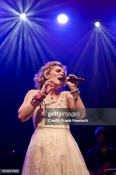 Australian singer Clare Bowen performs live on stage during a concert at the Huxleys on April 30, 2018 in Berlin, Germany.