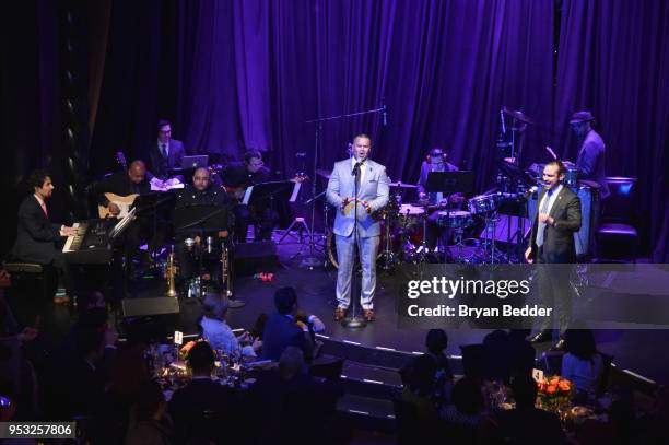 Alex Lacamoire, Christopher Jackson, and Javier Muñoz perform onstage at The Eugene O'Neill Theater Center's 18th Annual Monte Cristo Award Honoring...