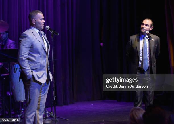 Christopher Jackson and Javier Munoz perform onstage at The Eugene O'Neill Theater Center's 18th Annual Monte Cristo Award Honoring Lin-Manuel...