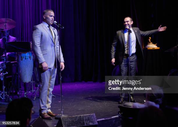 Christopher Jackson and Javier Munoz perform onstage at The Eugene O'Neill Theater Center's 18th Annual Monte Cristo Award Honoring Lin-Manuel...