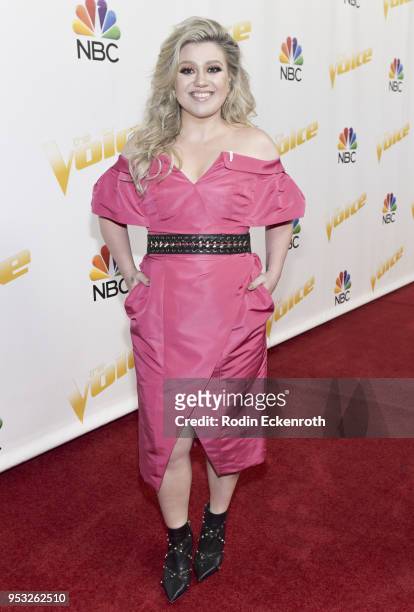 Singer/songwriter and coach Kelly Clarkson attends NBC's "The Voice" Season 14 on April 30, 2018 in Universal City, California.