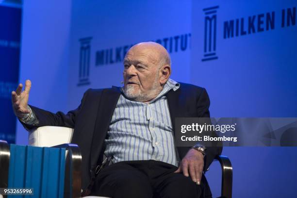 Sam Zell, chairman and founder of Equity Group Investments Inc., speaks during the Milken Institute Global Conference in Beverly Hills, California,...