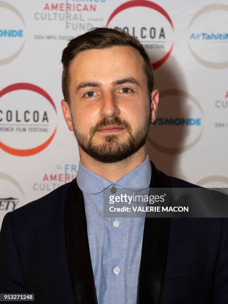 Writer Niels Rahou poses during the Colcoa French Film Festival at the Directors Guild of America, on April 30 West Hollywood, California.