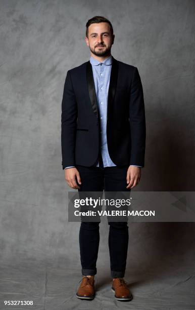 Writer Niels Rahou poses during the Colcoa French Film Festival at the Directors Guild of America, on April 30 West Hollywood, California.