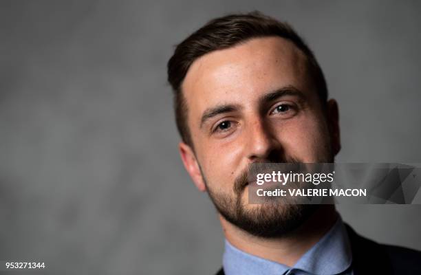 Writer Niels Rahou poses during the Colcoa French Film Festival at the Directors Guild of America, on April 30 West Hollywood, California.