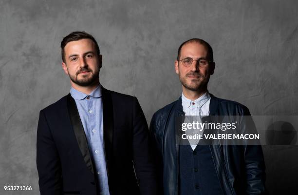 Writers Niels Rahou and Jose Caltagirone pose during the Colcoa French Film Festival at the Directors Guild of America, on April 30 West Hollywood,...
