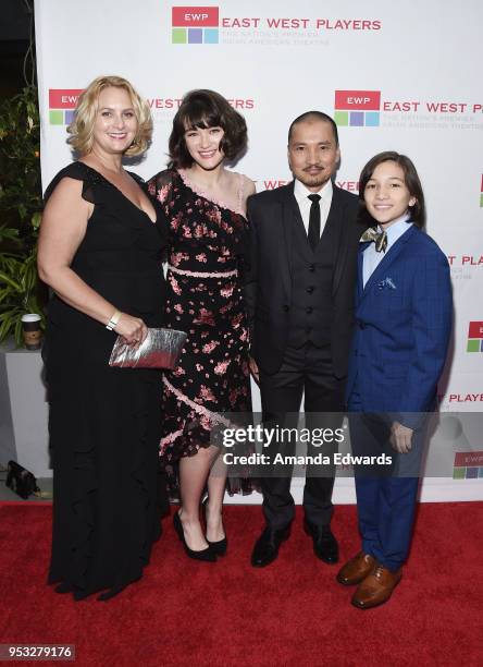 Megan Johnson Briones and actors Isa Briones, Jon Jon Briones and Teo Briones arrive at the East West Players "The Company We Keep" 52nd Anniversary...