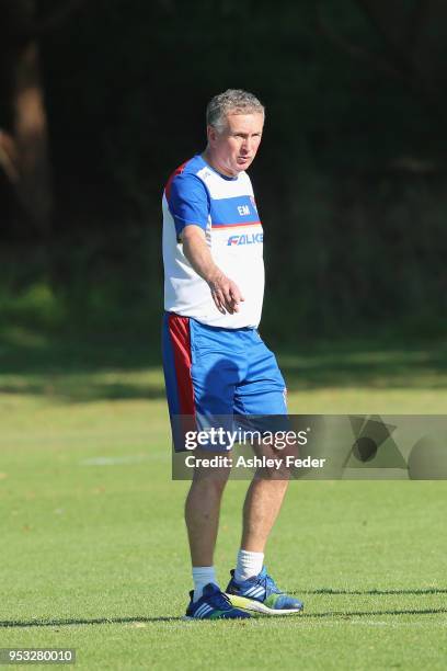 Ernie Merrick of the Jets during a Newcastle Jets A-League training session at Ray Watt Oval on May 1, 2018 in Newcastle, Australia.