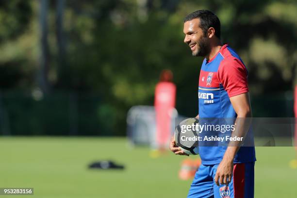 Nikolai Topor-Stanley trains during a Newcastle Jets A-League training session at Ray Watt Oval on May 1, 2018 in Newcastle, Australia.