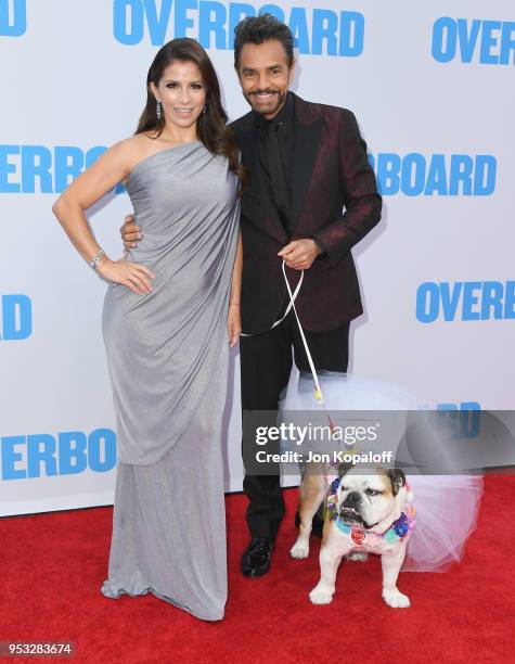 Eugenio Derbez and Alessandra Rosaldo attend the premiere of Lionsgate and Pantelion Film's "Overboard" at Regency Village Theatre on April 30, 2018...