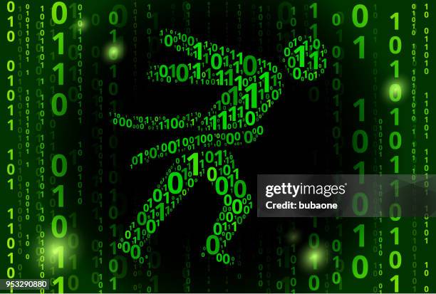 finish line binary code vector pattern background - virtual run stock illustrations