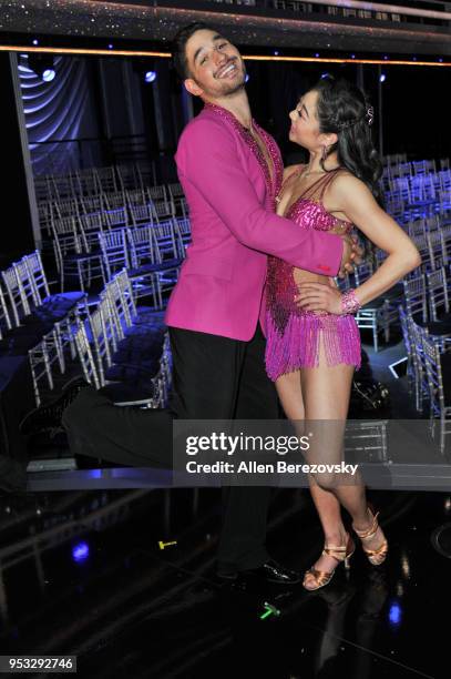 Mirai Nagasu and Alan Bersten attend ABC's "Dancing With The Stars: Athletes" Season 26 show on April 30, 2018 in Los Angeles, California.