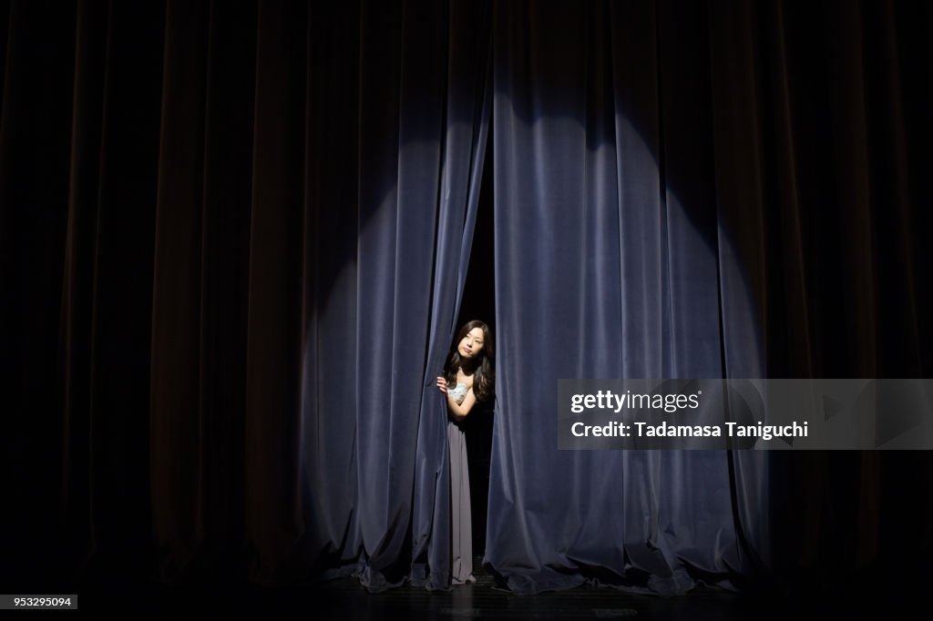 Pianist looking at audience