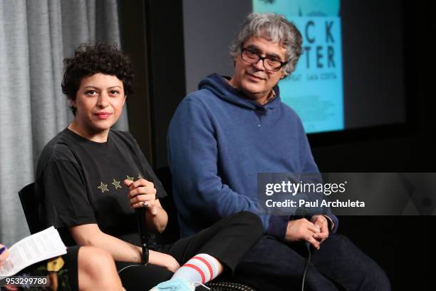 Actress Alia Shawkat and Director Miguel Arteta attend the SAG-AFTRA Foundation Conversations at SAG-AFTRA Foundation Screening Room on April 30,...