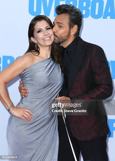 Eugenio Derbez, Alessandra Rosaldo arrives at the Premiere Of Lionsgate And Pantelion Film's "Overboard" at Regency Village Theatre on April 30, 2018...