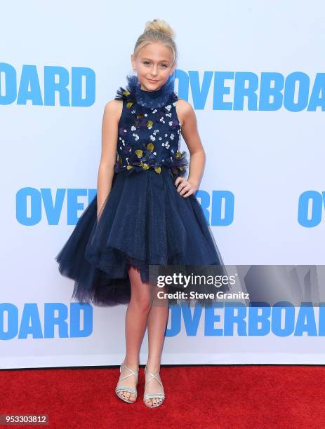 Alyvia Alyn Lind arrives at the Premiere Of Lionsgate And Pantelion Film's "Overboard" at Regency Village Theatre on April 30, 2018 in Westwood,...