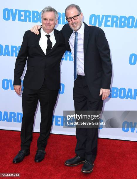 Bob Fisher, Rob Greenberg arrives at the Premiere Of Lionsgate And Pantelion Film's "Overboard" at Regency Village Theatre on April 30, 2018 in...