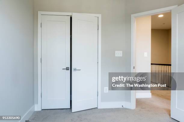 Bedroom with large Closet in the model home at Cohansey Overlook on April 10, 2018 in Glen Burnie Maryland.