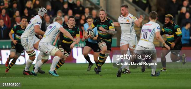 Ben Nutley of Northampton breaks with the ball during the Aviva A League Final between Northampton Wanderers and Exeter Braves at Franklin's Gardens...