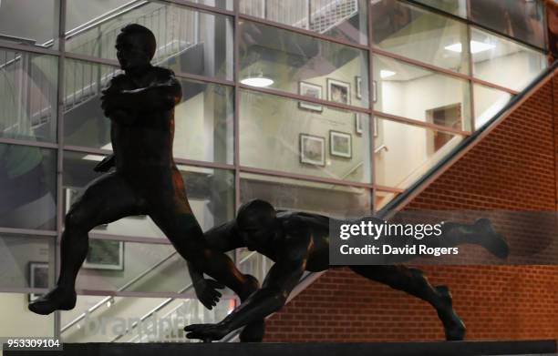 Statue outside Frankin's Gardens during the Aviva A League Final between Northampton Wanderers and Exeter Braves at Franklin's Gardens on April 30,...