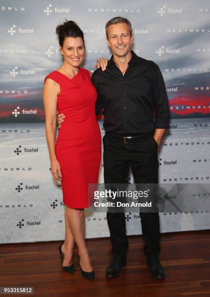 Sara Wiseman and Craig Hall pose at the Museum of Contemporary Art on May 1, 2018 in Sydney, Australia.