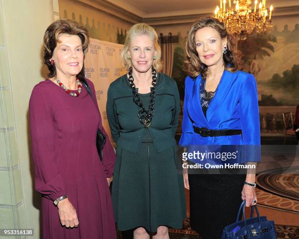 Kitty de Chazal, Jacqueline Drexel; Margo Langenberg attends Fountain House Symposium and Luncheon at The Pierre Hotel on April 30, 2018 in New York...