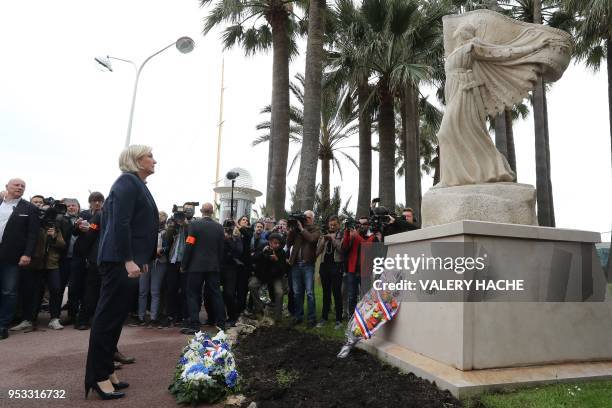 President of the French far-right Front National party Marine Le Pen and vice president of the FN party and mayor of Henin-Beaumont Steeve Briois ,...