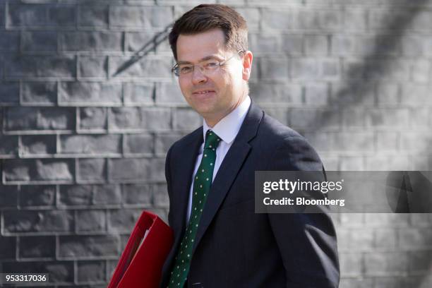 James Brokenshire, U.K. Communities secretary, arrives for a weekly meeting of cabinet ministers at number 10 Downing Street in London, U.K., on...