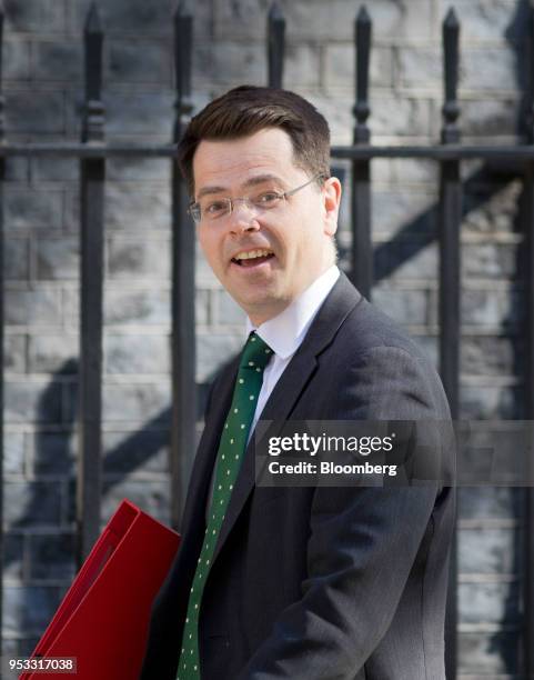 James Brokenshire, U.K. Communities secretary, arrives for a weekly meeting of cabinet ministers at number 10 Downing Street in London, U.K., on...