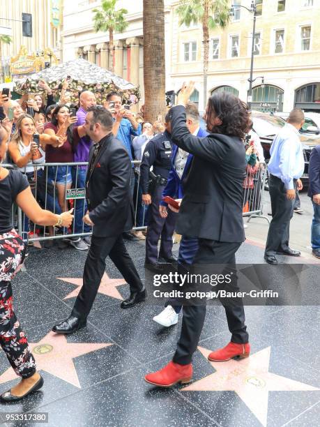 Chris Kirkpatrick and JC Chasez of pop group 'NSYNC' are seen on April 30, 2018 in Los Angeles, California.