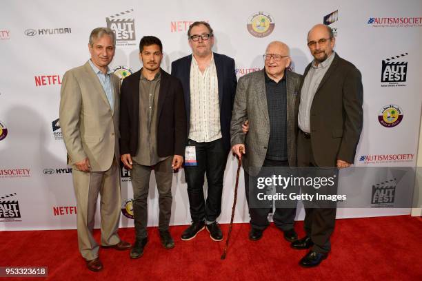 David Shore, Nicholas Gonzalez, Matthew Asner, Ed Asner, and Richard Schiff attend the 2018 AutFest International Film Festival Day 2 at Writer's...