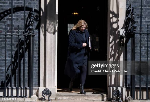Penny Mordaunt, Secretary of State for International Development, leaves after the first cabinet meeting following the Re-Shuffle at Downing Street...