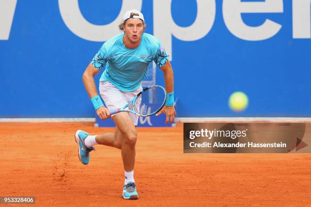 Jan-Lennard Struff of Germany runs during his first round match against Daniel Masur of Germany on day 4 of the BMW Open by FWU at MTTC IPHITOS on...