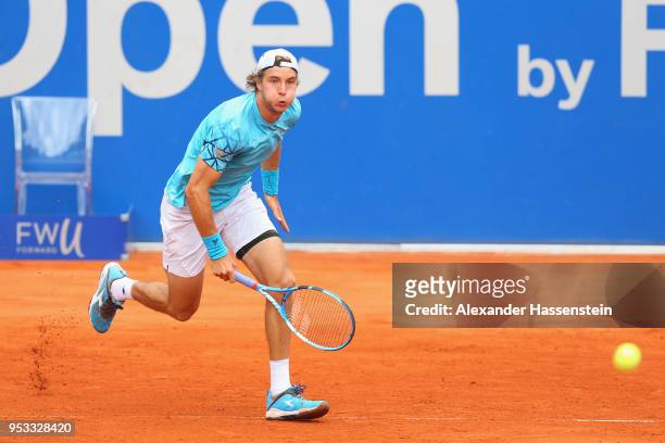 Jan-Lennard Struff of Germany runs during his first round match against Daniel Masur of Germany on day 4 of the BMW Open by FWU at MTTC IPHITOS on...